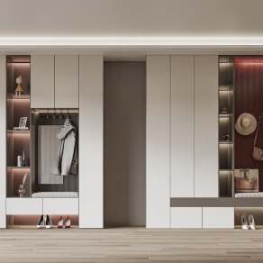 现代入户鞋柜3D模型下载